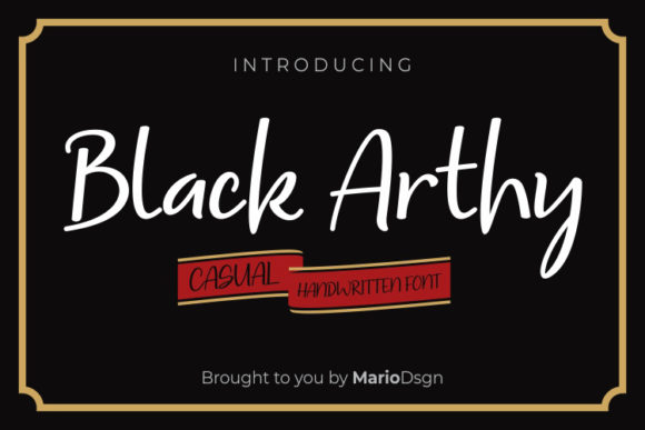 Black Arthy Font for Handmade Branding